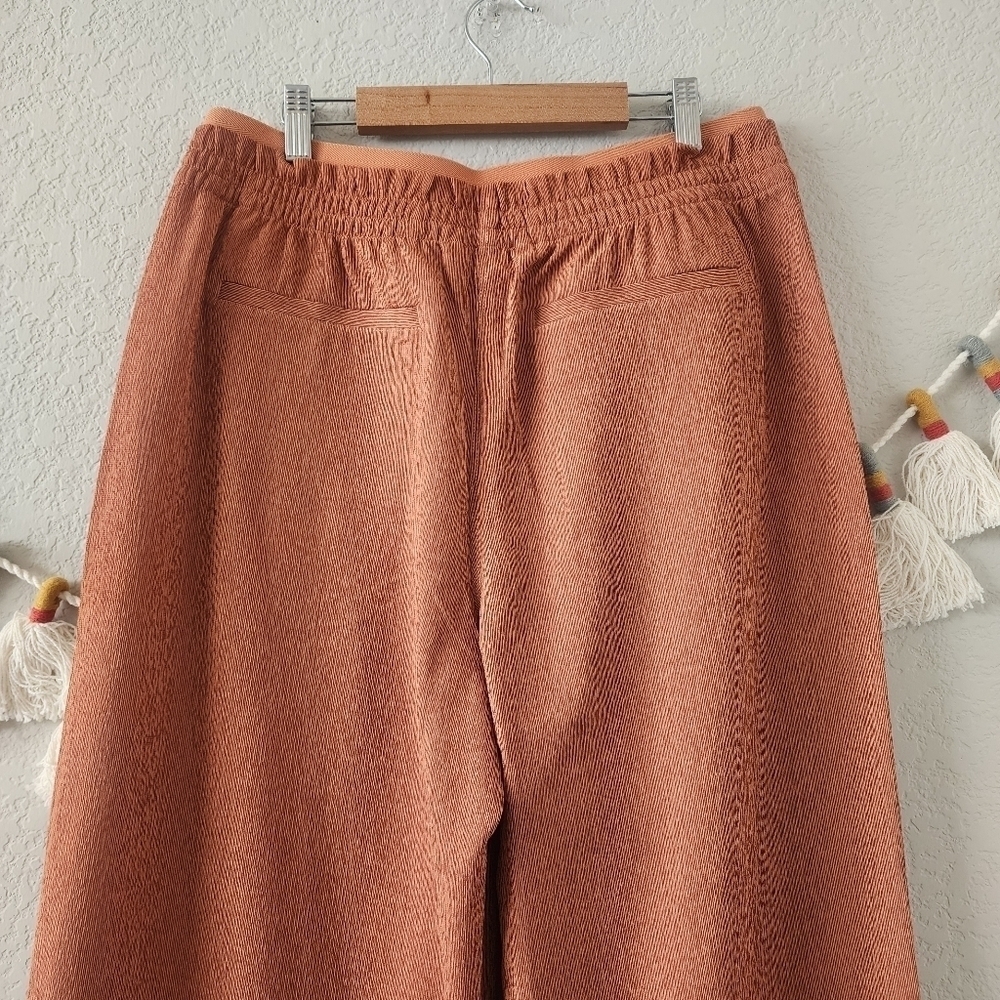 Athleta Echo Wide Leg Crop Pant Jambe Orange Breathable Pull On Packable NWT 12 - Picture 10 of 12